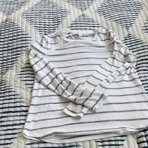 Market & Spruce Navy and White Striped Top